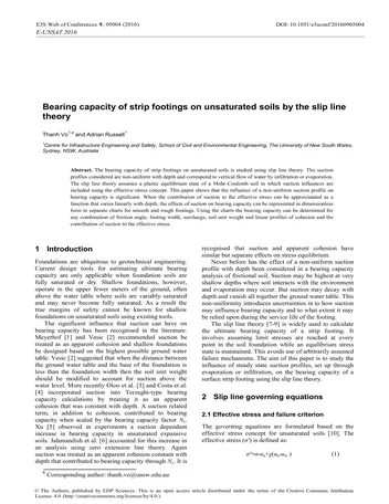 Más sobre Capacidad Portante de Cimientos de Banda en Suelos No Saturados por el Método de Deslizamiento