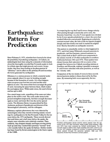 Más sobre Patrones de Terremotos para la Predicción.