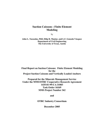 Más sobre Informe Final sobre Modelado de Elementos Finitos de Cajones de Succión