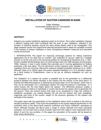 Más sobre Instalación de Cajones de Succión en Arena